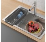 Égouttoir Drain-Flex, extensible, plastique, gris