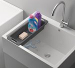 Égouttoir Drain-Flex, extensible, plastique, gris