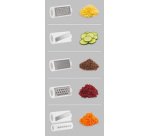 Multifunctionele mandoline Mandolino, 5 raspen, wit