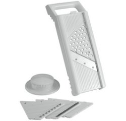 Mandoline universelle Mandolino, 4 inserts, blanc