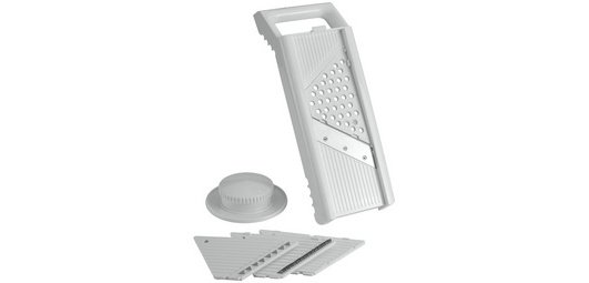 Mandoline universelle Mandolino, 4 inserts, blanc