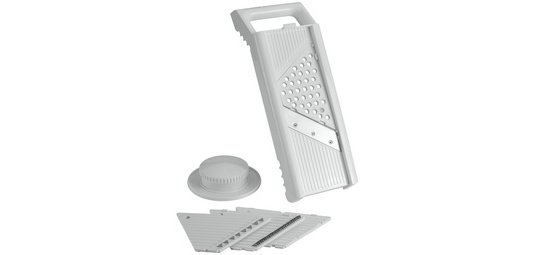 Mandoline universelle Mandolino, 4 inserts, blanc