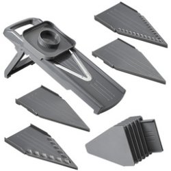 Mandoline universelle Slice-V, 5 inserts, gris