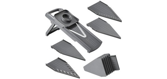 Mandoline universelle Slice-V, 5 inserts, gris