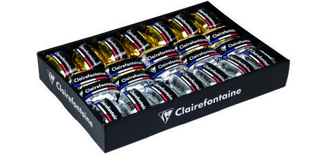 Plateau de 24 oeufs métallisés 10mx7mm, Or & argent - Or et argent