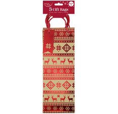 Kersttas voor fles, set van 3