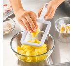 Coupe-pommes de terre, plastique/inox, blanc