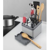 Rangement pour ustensiles de cuisine Utiltex, gris