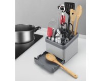 Rangement pour ustensiles de cuisine Utiltex, gris