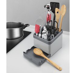 Rangement pour ustensiles de cuisine Utiltex, gris
