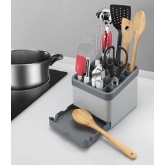 Rangement pour ustensiles de cuisine Utiltex, gris