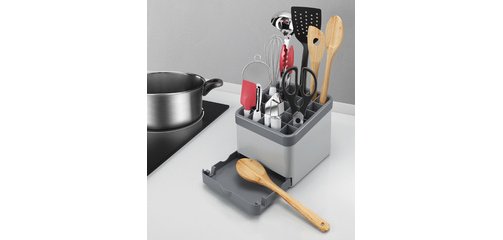 Rangement pour ustensiles de cuisine Utiltex, gris