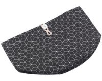 Corbeille à pain pliable, coton, noir/beige