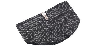 Corbeille à pain pliable, coton, noir/beige