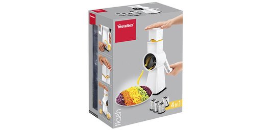 Mandoline Flash, 4 inserts, white/stainless steel