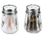 Salière et poivrière, verre/inox, set de 2