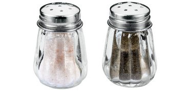 Salière et poivrière, verre/inox, set de 2