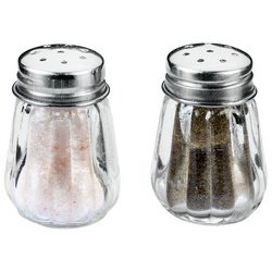 Salière et poivrière, verre/inox, set de 2