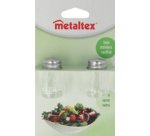 Salière et poivrière, verre/inox, set de 2