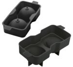 Bac à glaçons, en silicone, pour 2 glaçons, noir