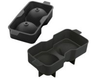 Bakje voor ijsblokjes van siliconen voor 4 ijsblokjes, zwart