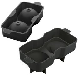 Bac à glaçons, en silicone, pour 2 glaçons, noir
