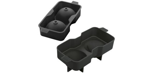 Bac à glaçons, en silicone, pour 2 glaçons, noir