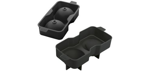 Bac à glaçons, en silicone, pour 2 glaçons, noir