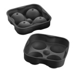 Bac à glaçons, en silicone, pour 2 glaçons, noir