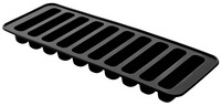 Ice cube tray, silicone, for 10 cubes, black