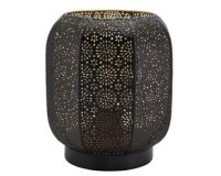 Wiederaufladbare LED-Tischlampe MARRAKECH, schwarz/gold