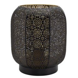 Lampe de table à LED rechargeable MARRAKECH, noir/or