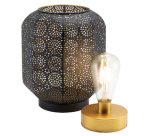 Lampe de table à LED rechargeable MARRAKECH, noir/or