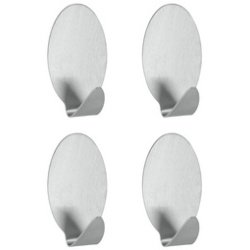Crochet adhésif Lilliput, set de 4, ovale, inox