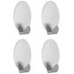 Crochet adhésif Lilliput, set de 4, ovale, inox