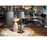 Lampe de table LED rechargeable MILAN, noir/taupe