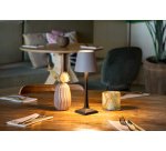 Lampe de table LED rechargeable MILAN, noir/taupe