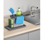 Rangement pour évier Tidytex, plastique, gris