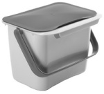 Poubelle bio Bintex, avec couvercle, gris
