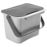 Poubelle bio Bintex, avec couvercle, gris
