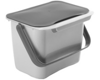 Poubelle bio Bintex, avec couvercle, gris