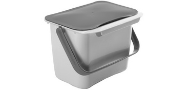 Poubelle bio Bintex, avec couvercle, gris