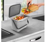 Poubelle bio Bintex, avec couvercle, gris