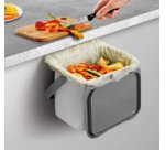 Poubelle bio Bintex, avec couvercle, gris