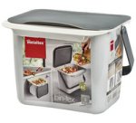 Poubelle bio Bintex, avec couvercle, gris