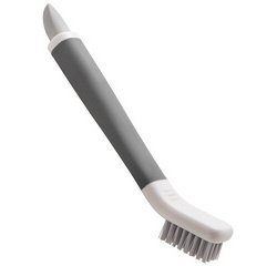 Brosse/grattoir 2 en 1 pour joints, blanc/gris
