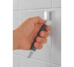 Brosse/grattoir 2 en 1 pour joints, blanc/gris