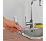 Brosse/grattoir 2 en 1 pour joints, blanc/gris