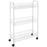 Desserte multi-usage Slim, 3 niveaux, blanc