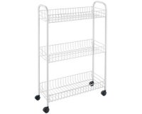 Desserte multi-usage Slim, 3 niveaux, blanc